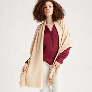 Quince Beige Wrap Scarf